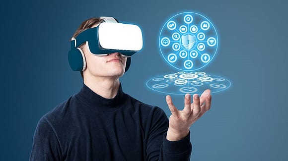 experience educational solutions on metaverse with virtual reality glasses